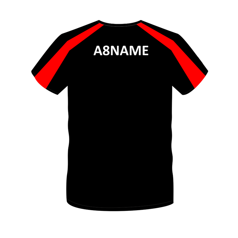 Cool T Shirt in Black/Red, logo to front and name to back