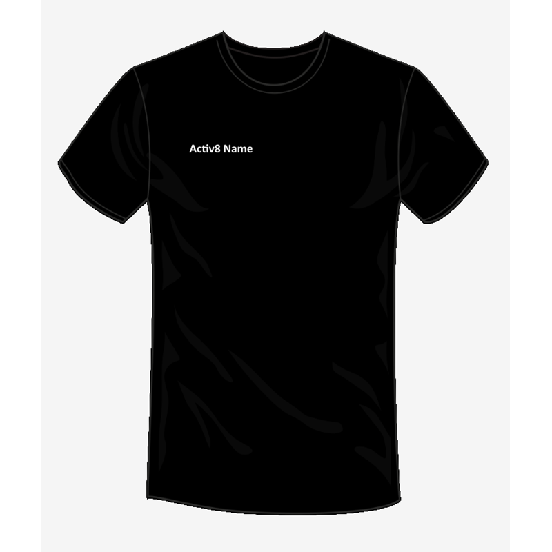 Activ8 Training T Shirt with logo to back and name to front