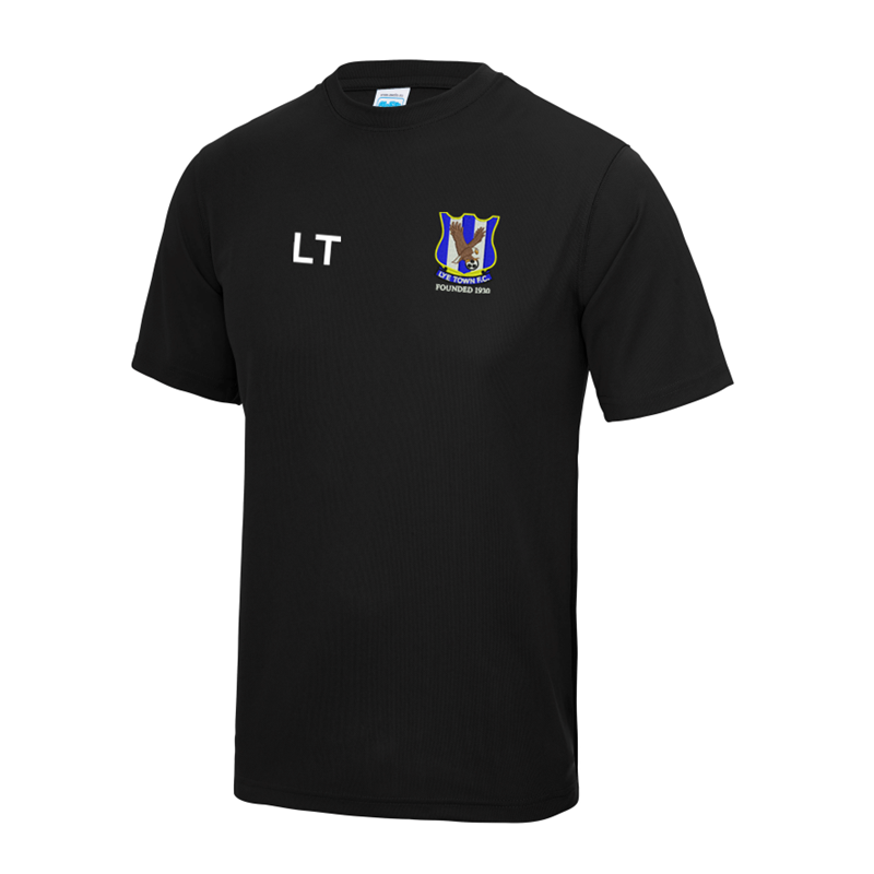 Cool Polyester T Shirt, embroidered Club logo left breast and number or initial right breast
