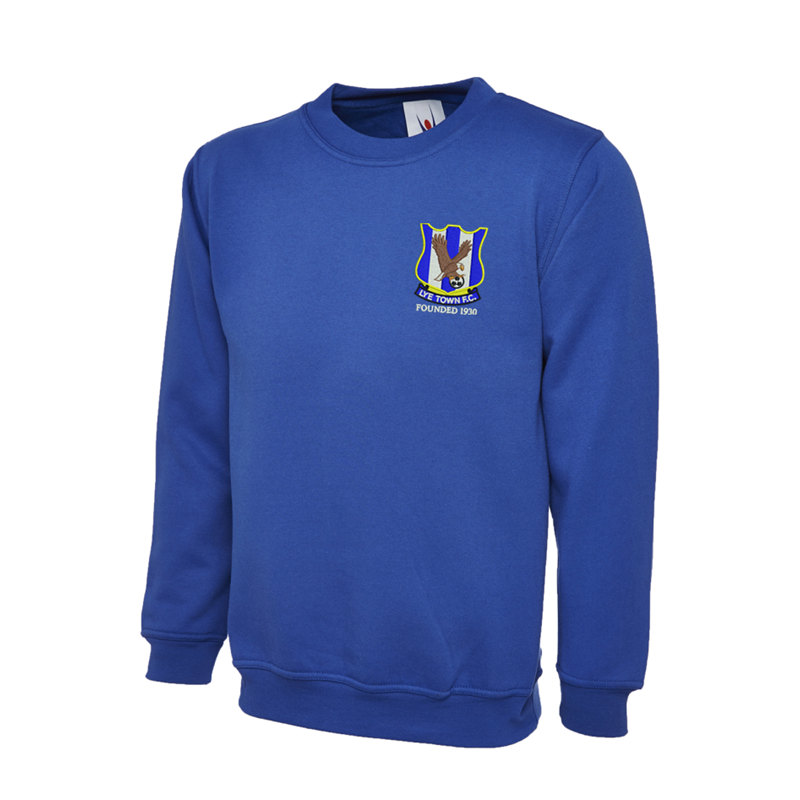 Crew neck Sweatshirt, embroidered with club logo to left breast.