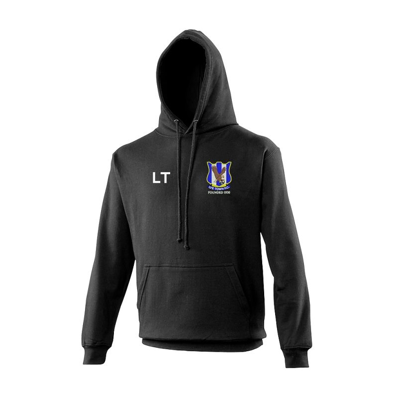 Hooded Sweatshirt, embroidered club logo left breast and printed initials or number right breast.