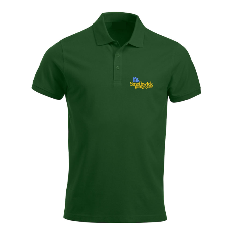 Polycotton Poloshirt embroidered logo left breast.
