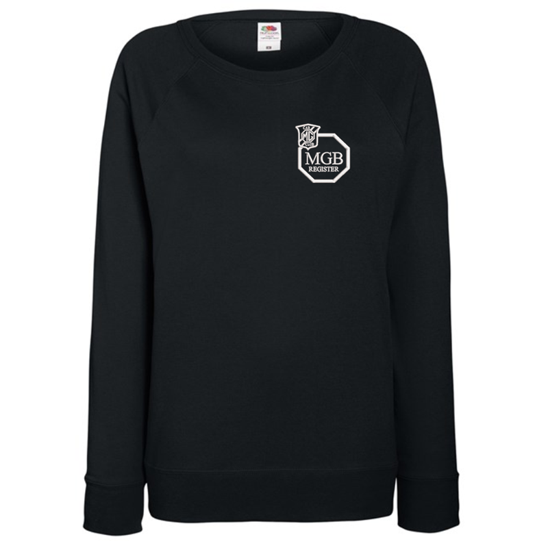 Ladies Lightweight unbrushed (French Terry) Sweatshirt with raglan sleeves, embroidered logo left breast.