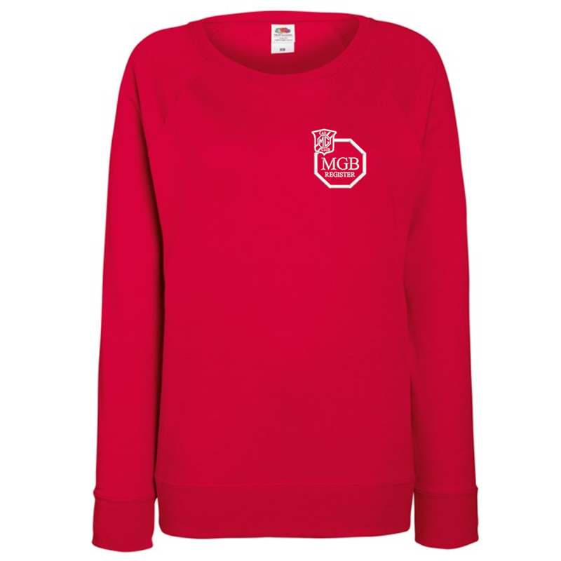 Ladies Lightweight unbrushed (French Terry) Sweatshirt with raglan sleeves, embroidered logo left breast.