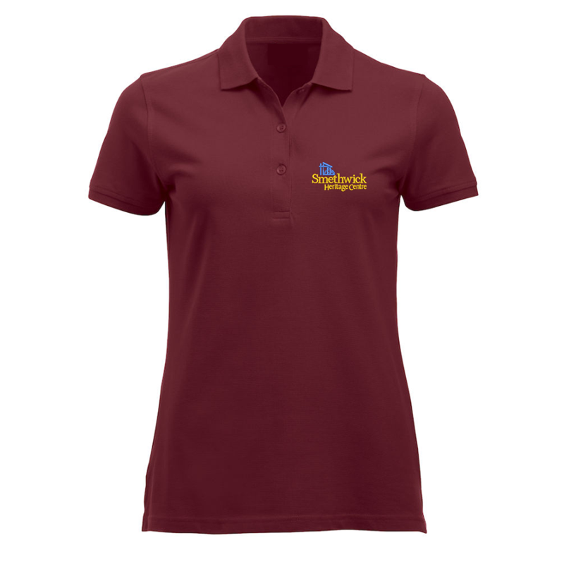 Polycotton Ladies Poloshirt embroidered logo left breast.