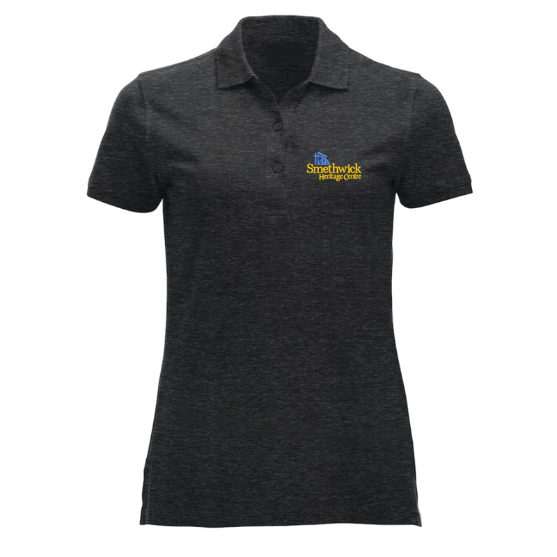 Polycotton Ladies Poloshirt embroidered logo left breast.