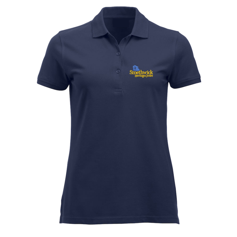 Polycotton Ladies Poloshirt embroidered logo left breast.