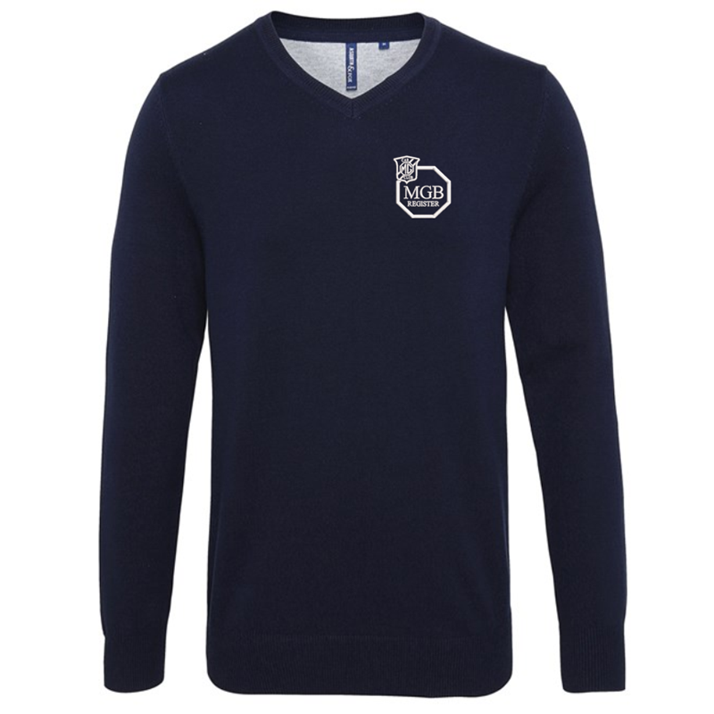 V-neck style jumper. Patch on the inside reverse neck for a contrast effect. Decorative tuck stitching. Ribbed knit on the neckline, cuffs and hem.Washing Instructions Domestic wash at 40c. With logo embroidered.
