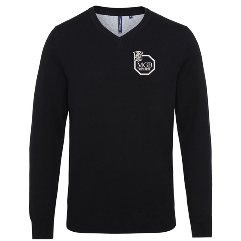 V-neck style jumper. Patch on the inside reverse neck for a contrast effect. Decorative tuck stitching. Ribbed knit on the neckline, cuffs and hem.Washing Instructions Domestic wash at 40c. With logo embroidered.