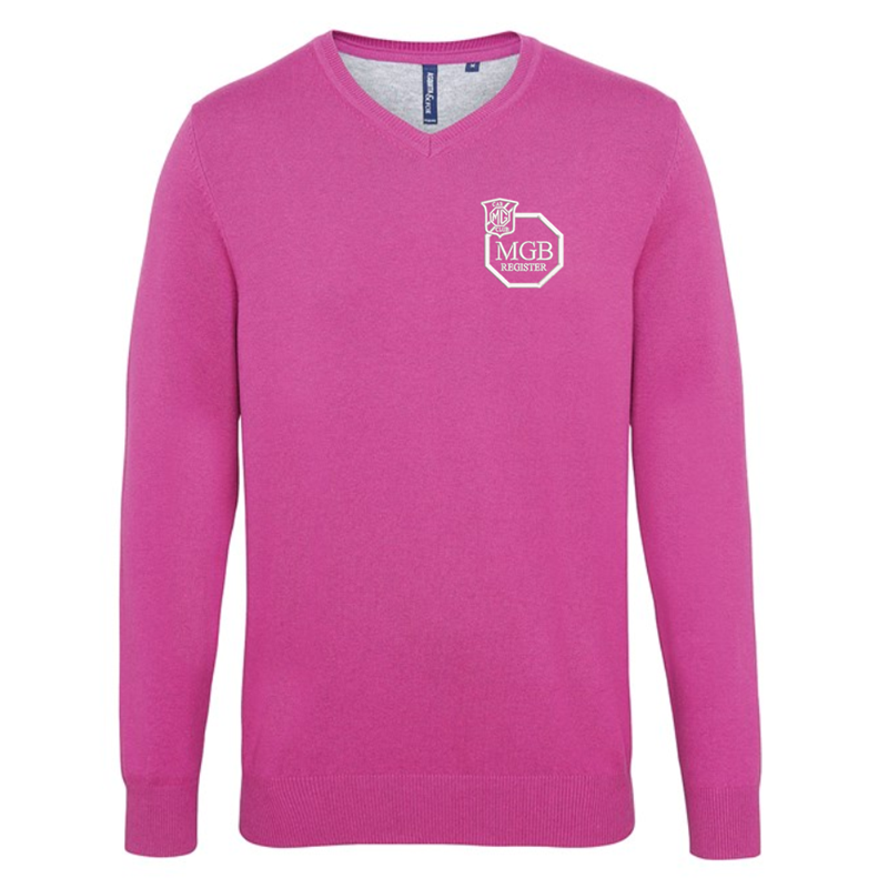 V-neck style jumper. Patch on the inside reverse neck for a contrast effect. Decorative tuck stitching. Ribbed knit on the neckline, cuffs and hem.Washing Instructions Domestic wash at 40c. With logo embroidered.