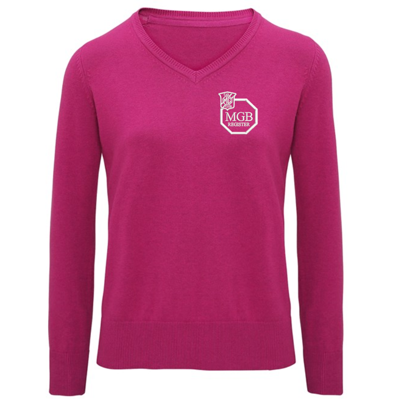 V-neck style jumper. Patch on the inside reverse neck for a contrast effect. Decorative tuck stitching. Ribbed knit on the neckline, cuffs and hem.Washing Instructions Domestic wash at 40c. With logo embroidered.