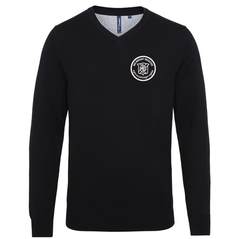 V-neck style jumper. Patch on the inside reverse neck for a contrast effect. Decorative tuck stitching. Ribbed knit on the neckline, cuffs and hem.Washing Instructions Domestic wash at 40c. With logo embroidered.