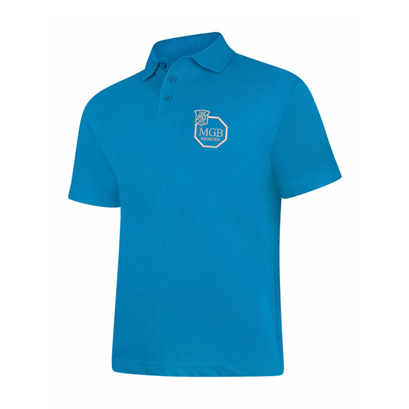 Polycotton Poloshirt embroidered logo left breast.