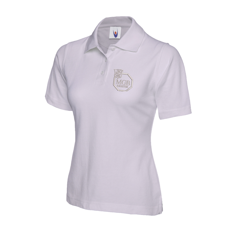 Polycotton Poloshirt embroidered logo left breast.