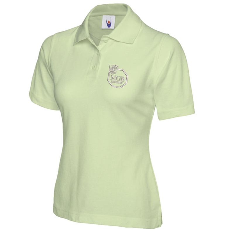 Polycotton Poloshirt embroidered logo left breast.