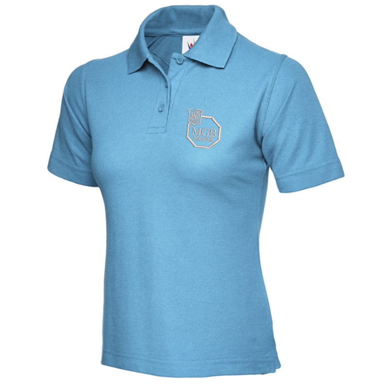 Polycotton Poloshirt embroidered logo left breast.