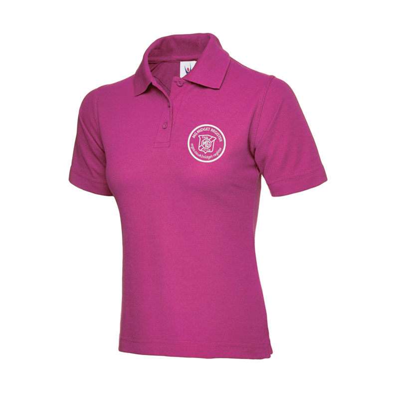 Polycotton Ladies Poloshirt embroidered logo left breast.