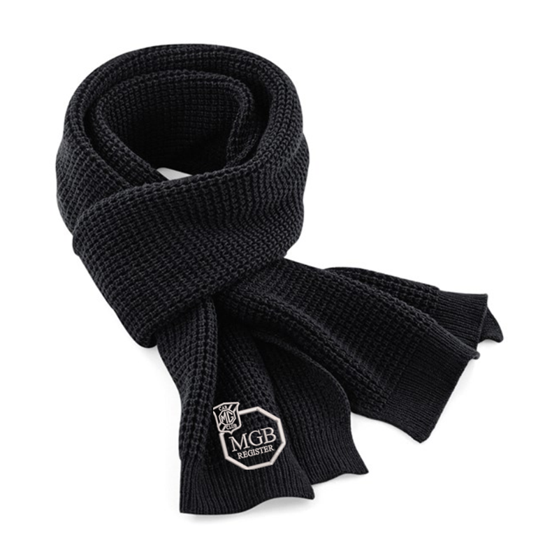 100% Soft-touch acrylic scarf woth embroidered logo