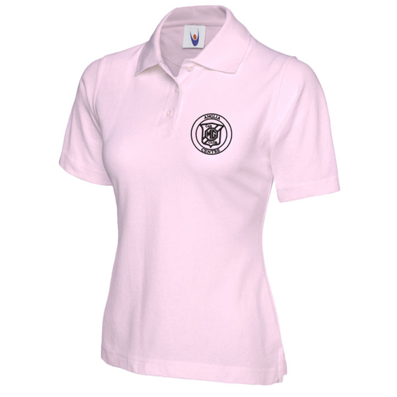 Polycotton Ladies Poloshirt embroidered logo left breast.