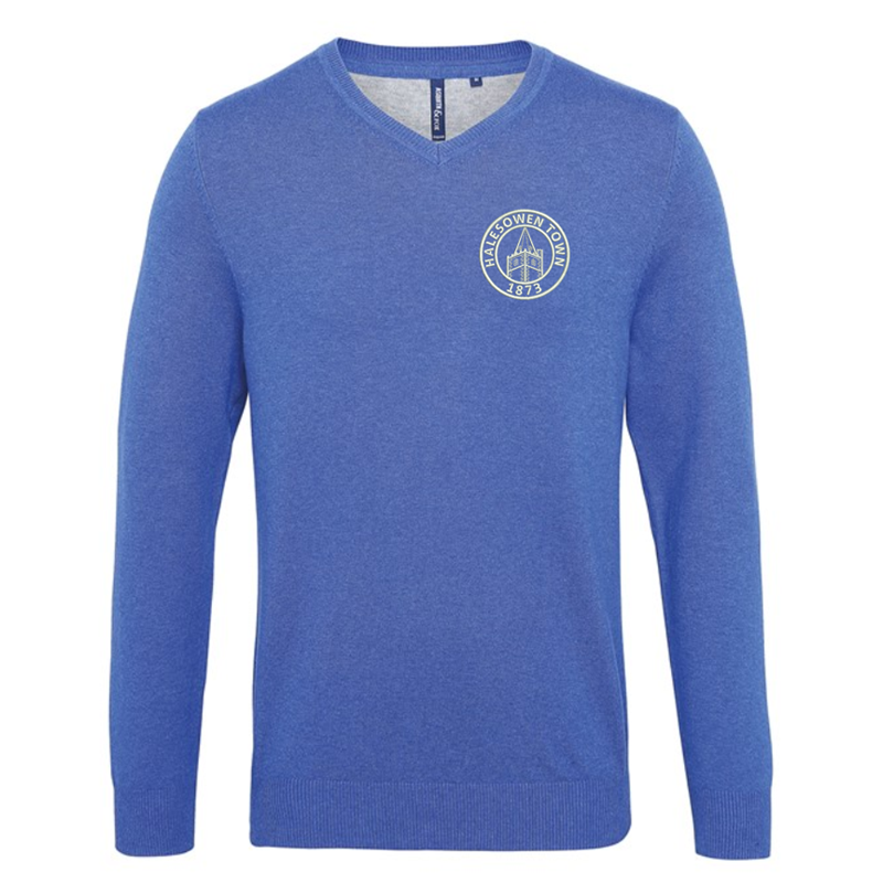 V-neck style jumper. Patch on the inside reverse neck for a contrast effect. Decorative tuck stitching. Ribbed knit on the neckline, cuffs and hem.Washing Instructions Domestic wash at 40c. With logo embroidered.