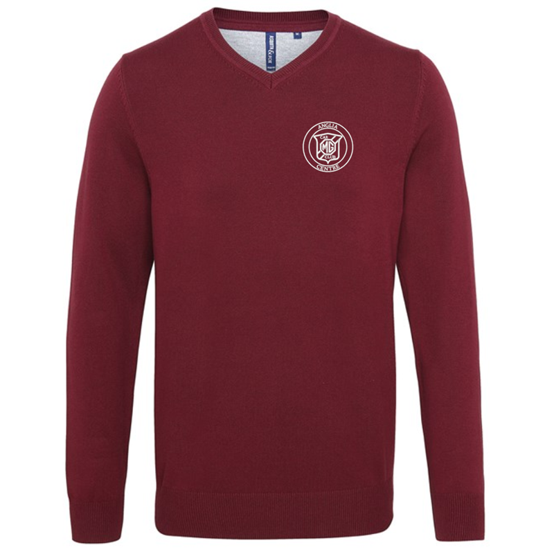 V-neck style jumper. Patch on the inside reverse neck for a contrast effect. Decorative tuck stitching. Ribbed knit on the neckline, cuffs and hem.Washing Instructions Domestic wash at 40c. With logo embroidered.