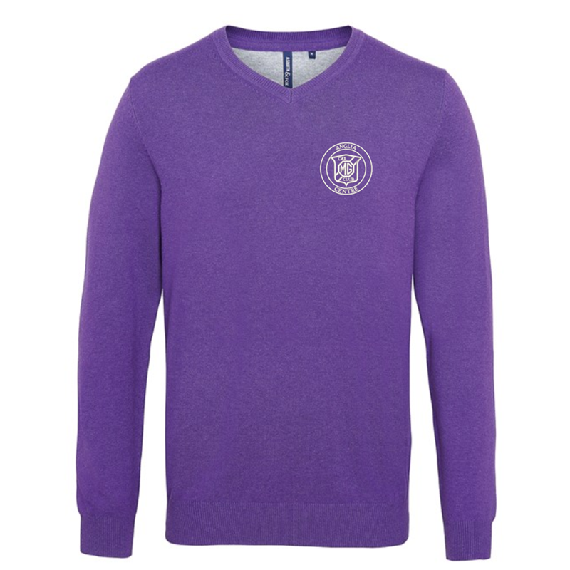 V-neck style jumper. Patch on the inside reverse neck for a contrast effect. Decorative tuck stitching. Ribbed knit on the neckline, cuffs and hem.Washing Instructions Domestic wash at 40c. With logo embroidered.