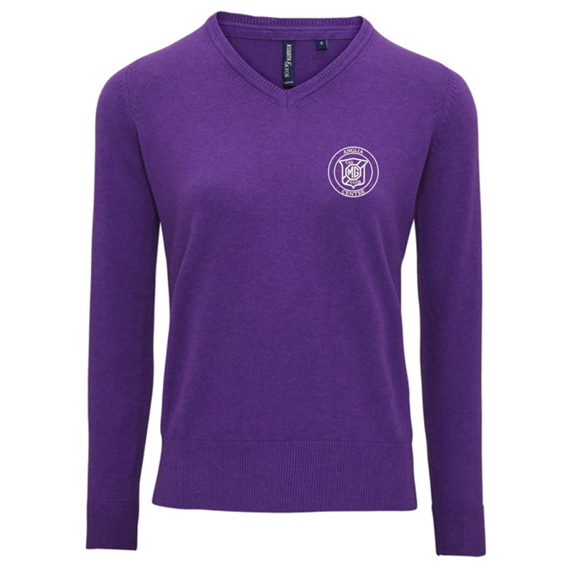 V-neck style jumper. Patch on the inside reverse neck for a contrast effect. Decorative tuck stitching. Ribbed knit on the neckline, cuffs and hem.Washing Instructions Domestic wash at 40c. With logo embroidered.