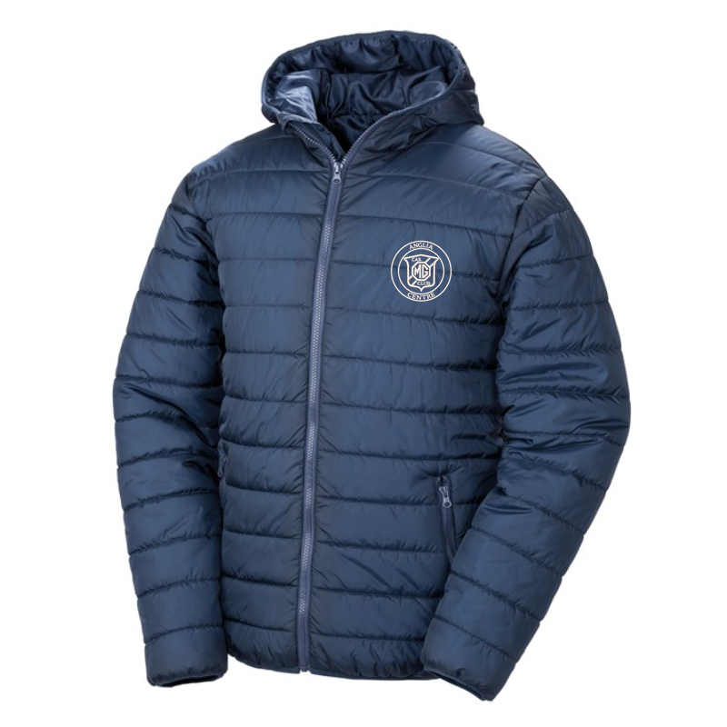 Padded Sports Jacket with club logo - Showerproof, windproof, super soft, lightweight and warm

Ready to brand with hinged locker patch in neck for self-branding