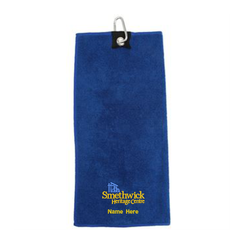 Personalised Sports/Hand Towel, club logo and your choice of name or text below!