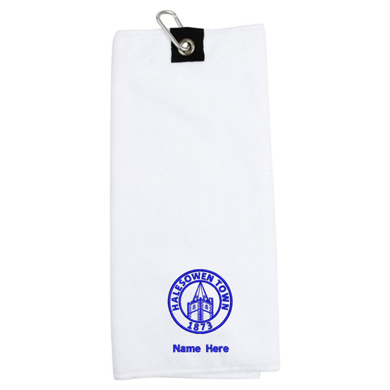 Personalised Sports/Golf Towel, club logo and your choice of name or text below!