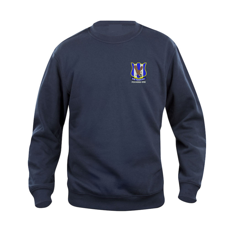 Crew neck Sweatshirt, embroidered with club logo to left breast.