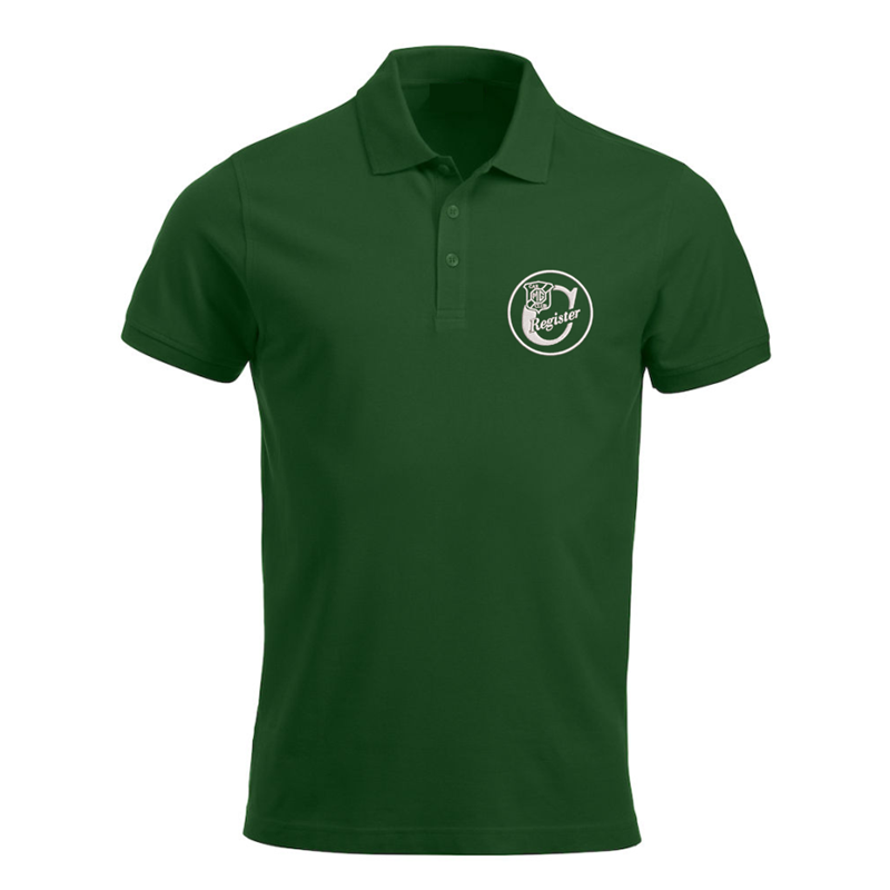 Polycotton Poloshirt embroidered logo left breast.