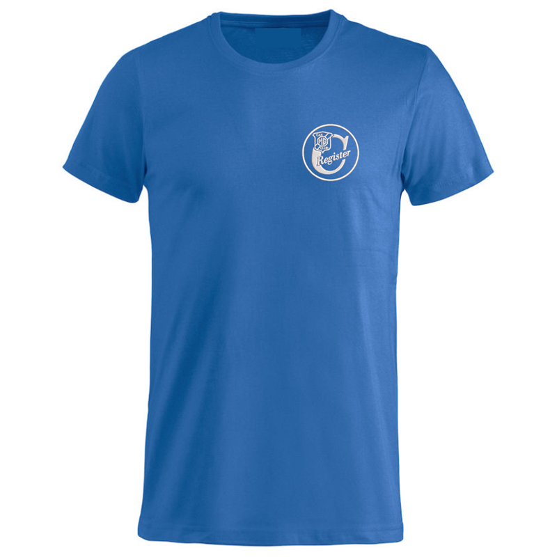 Cotton T Shirt with embroideRoyal Blue logo left breast