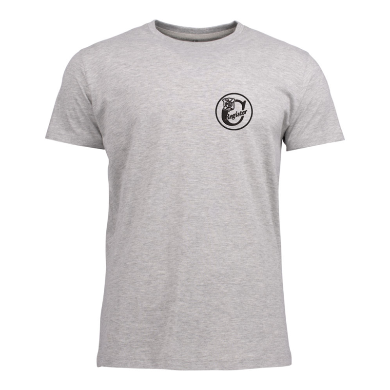 Cotton T Shirt with embroideHeather Grey logo left breast