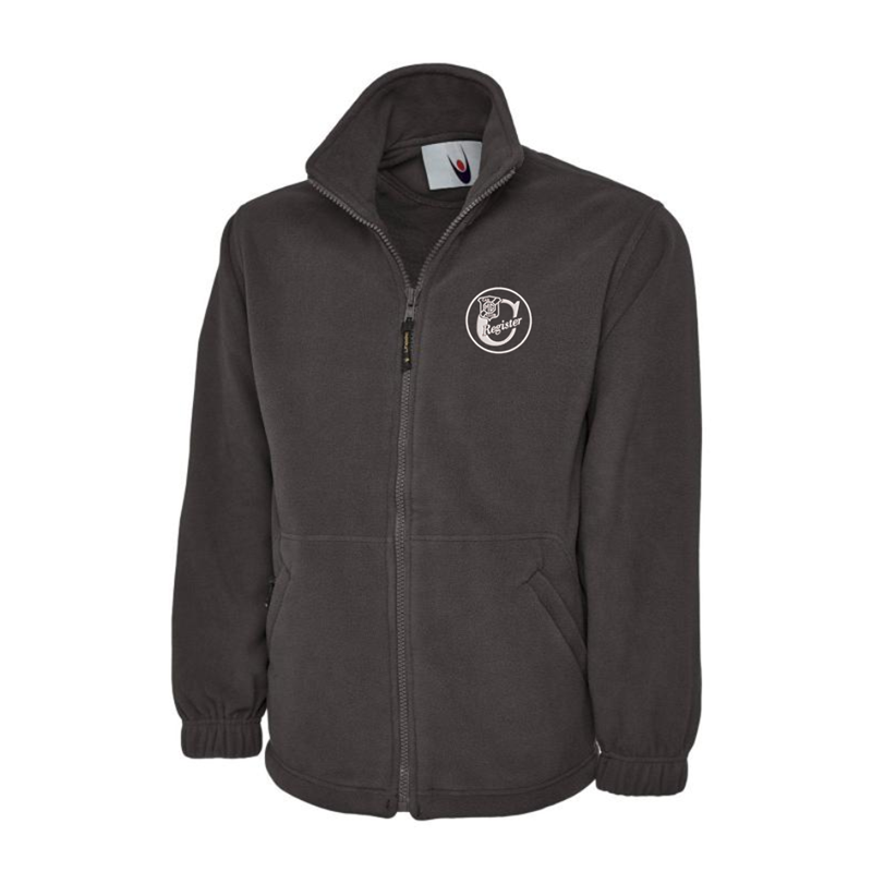 Full Zip Fleece Jacket embroideCharcoal with club logo