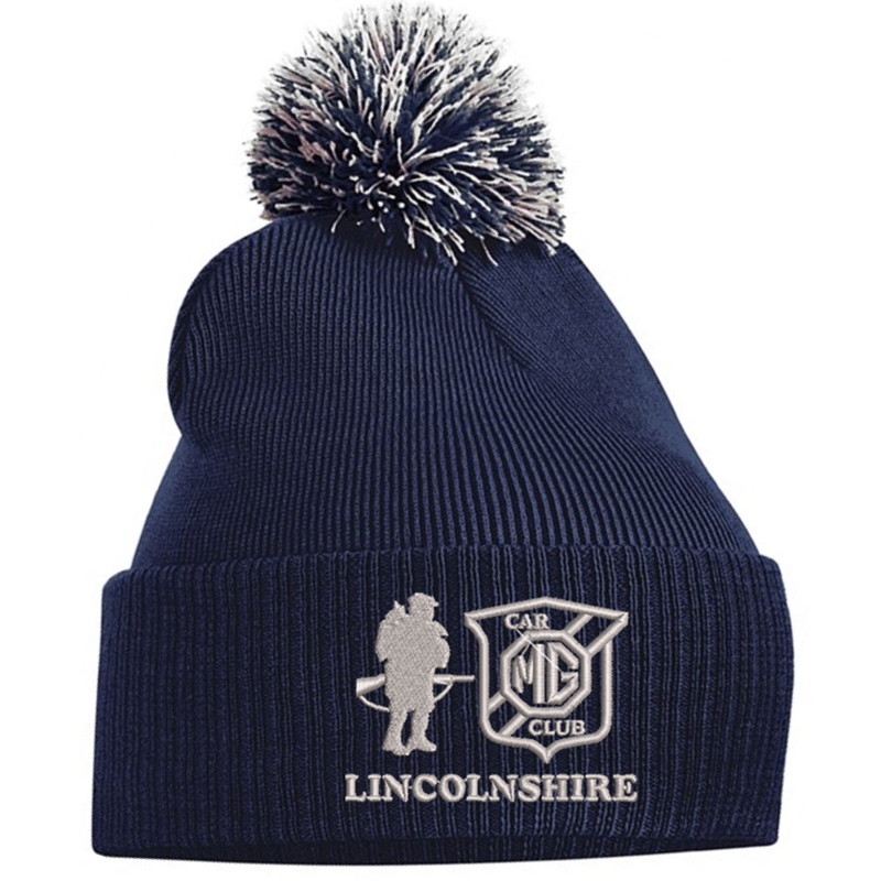 Knitted Pom Pom beanie with embroidered logo