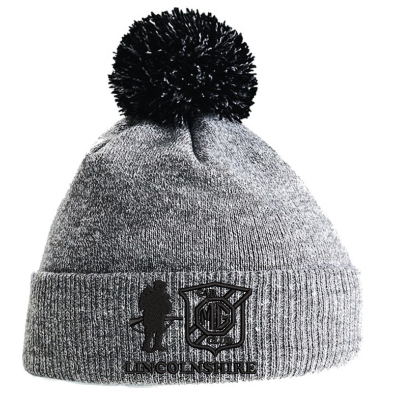 Knitted Pom Pom beanie with embroidered logo