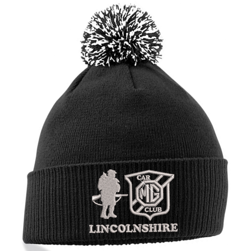 Knitted Pom Pom beanie with embroidered logo