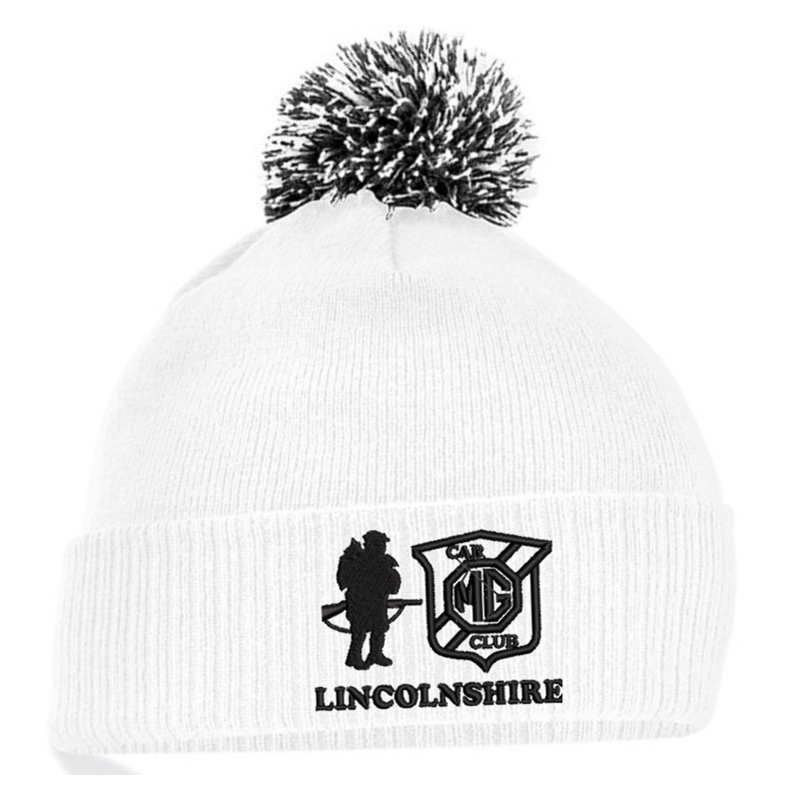 Knitted Pom Pom beanie with embroidered logo