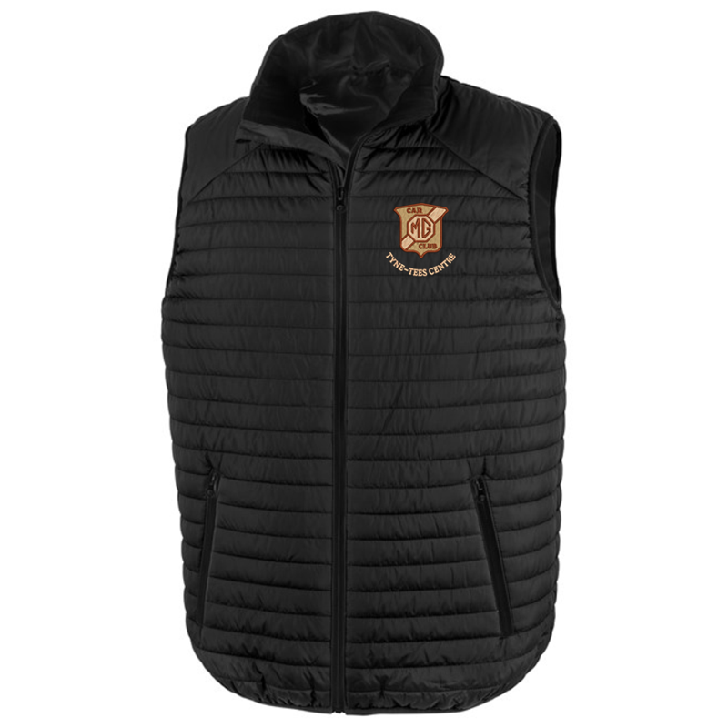 Thermoquilt padded gilet, sizes  S to 3XL,  embroidered logo to left breast