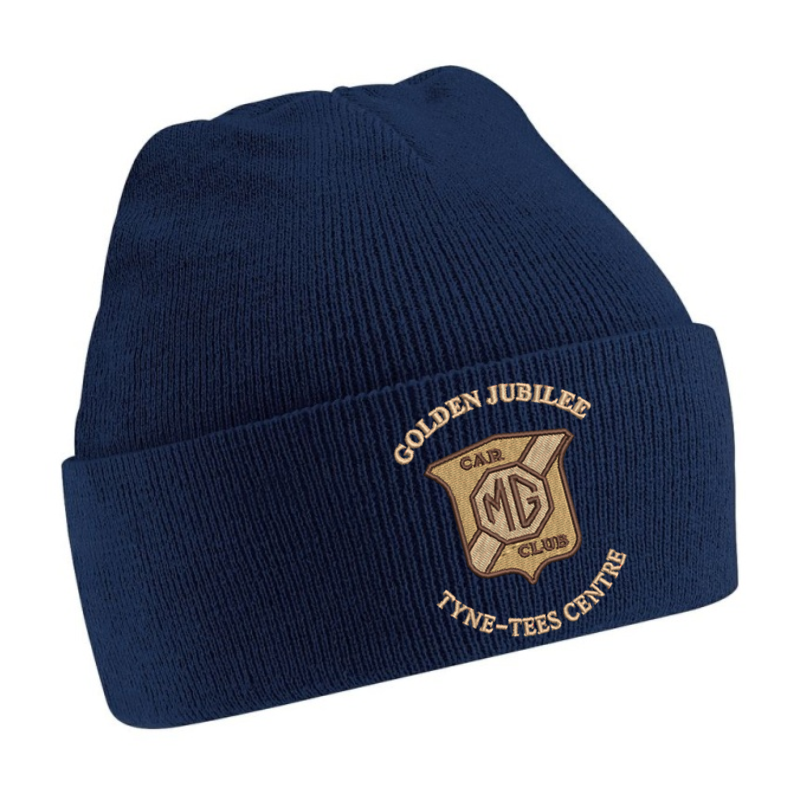 Knitted beanie with embroidered logo