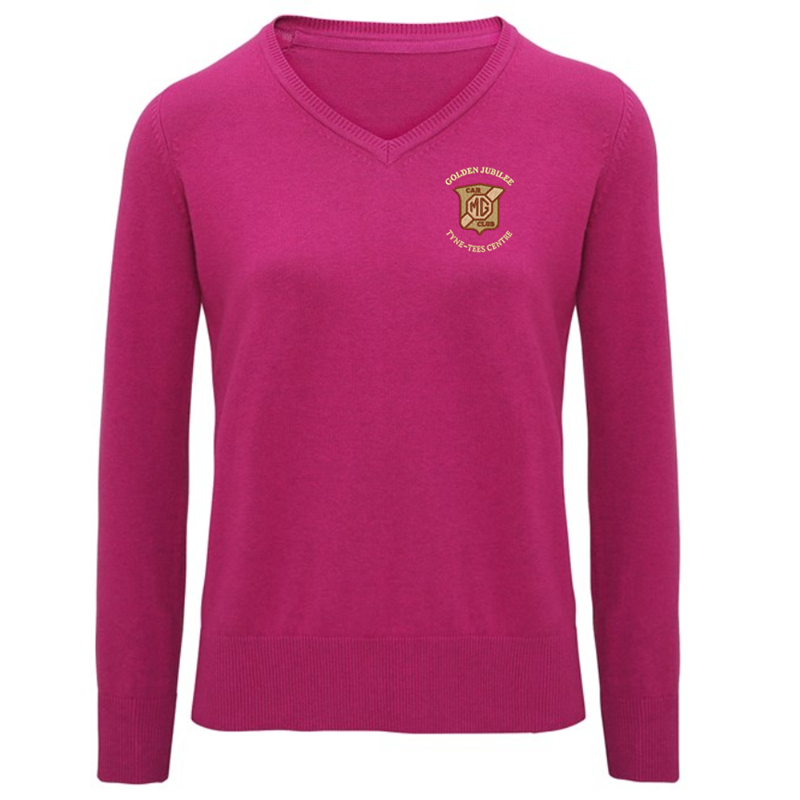 Knitted V neck Jumper, unisex sizing XS - 4XL, embroidered logo to left breast