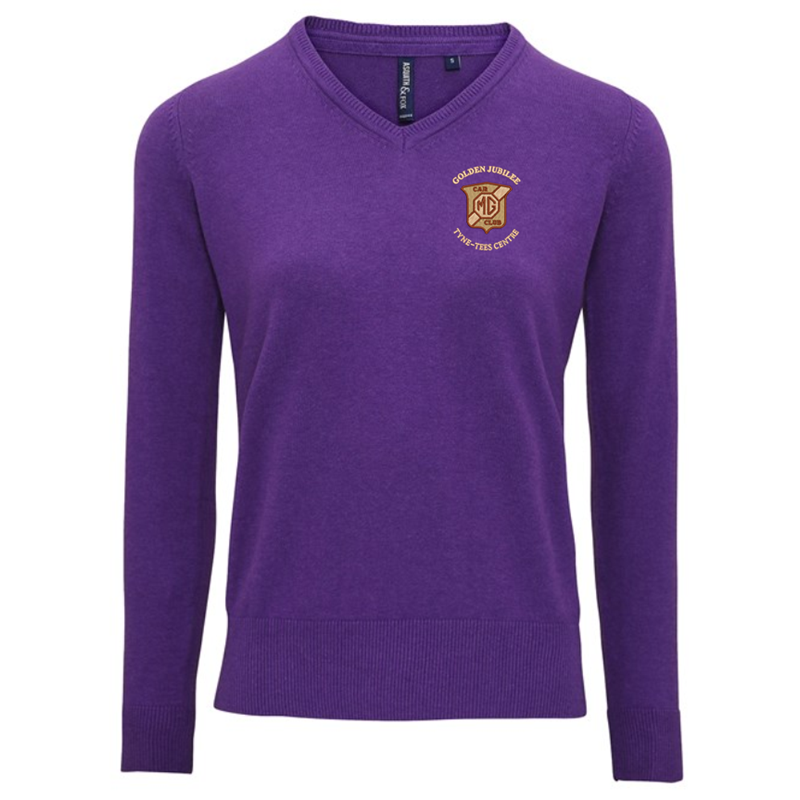 Knitted V neck Jumper, unisex sizing XS - 4XL, embroidered logo to left breast