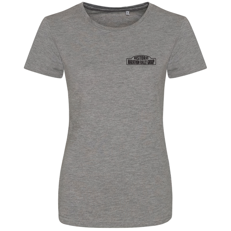 Cotton Crew neck T Shirt, ladies fit, embroidered with logo left breast.