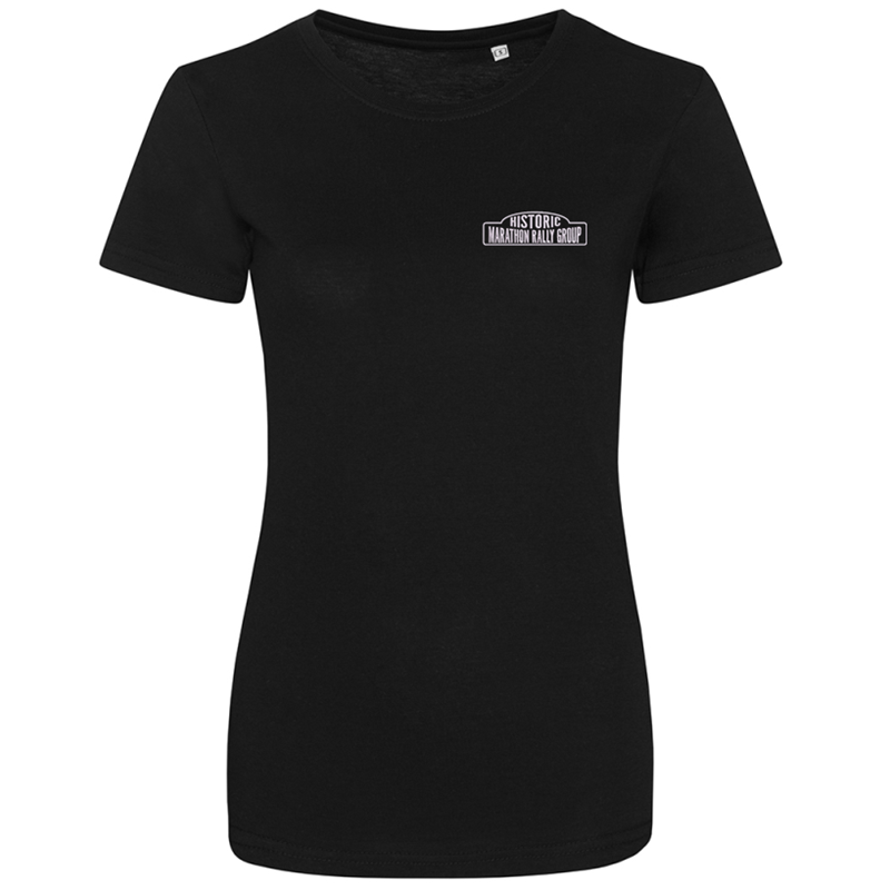 Cotton Crew neck T Shirt, ladies fit, embroidered with logo left breast.