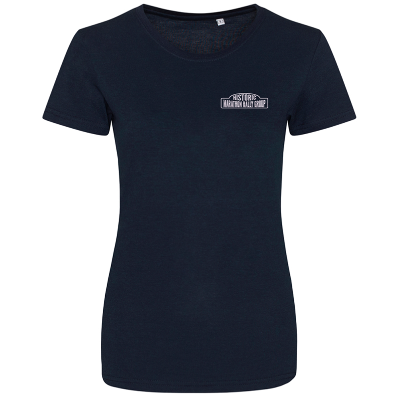 Cotton Crew neck T Shirt, ladies fit, embroidered with logo left breast.
