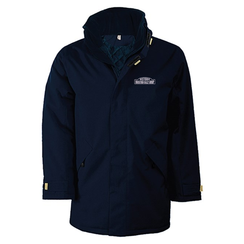 Full zip Parka style jacket, unisex fit, embroidered with logo to left breast.