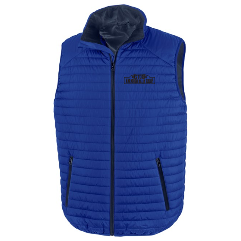 Soft padded thermotech gilet, unisex fit, embroidered with logo to left breast.