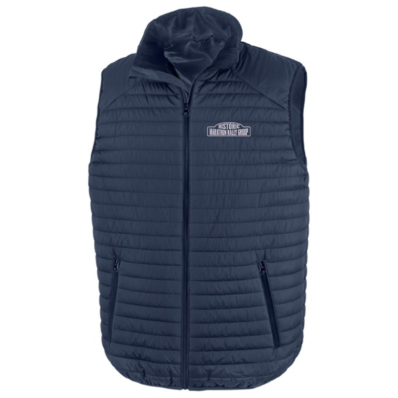 Soft padded thermotech gilet, unisex fit, embroidered with logo to left breast.