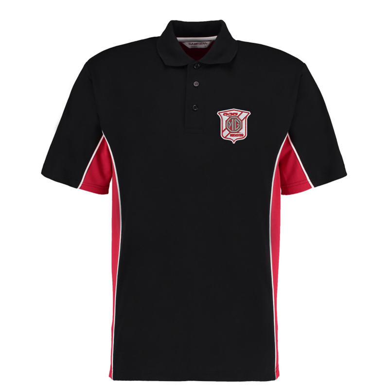 Contrast Polycotton Poloshirt embroidered logo left breast.